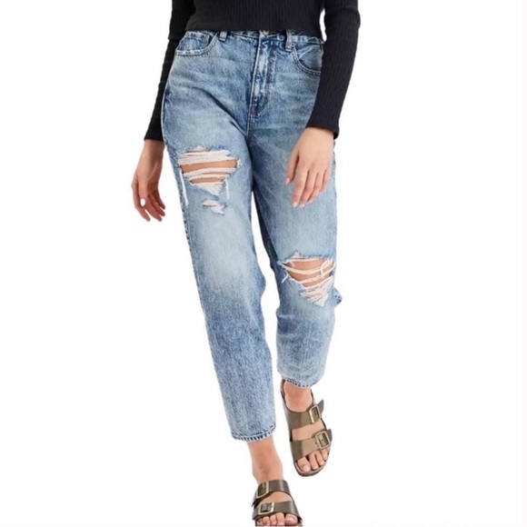 American Eagle Outfitters Denim - American Eagle Curvy Mom Jean 12 Long Distressed Ripped